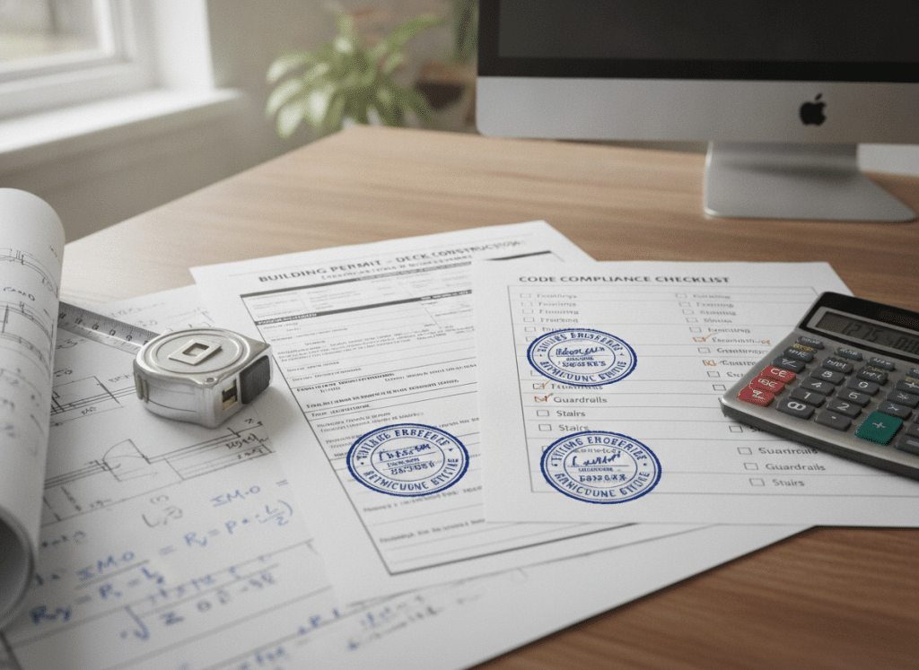 Deck building permit and code compliance documents with structural plans Deck building permit and code compliance documents with structural plans